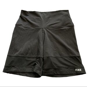 Pink Victorias Secret Black Yoga Band Shorts Size Med EUC #7479